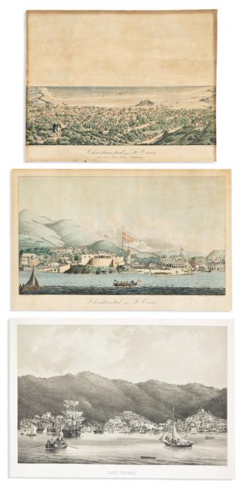 (U.S. VIRGIN ISLANDS.) Group of 6 eighteenth and nineteenth century views of St. Croix and St. Thomas.